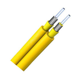 Armored fiber optic cable single mode, 2 core duplex zipcord blue fiber optic cable, with a stainless steel tube