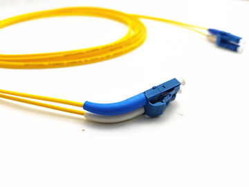 Data center 45/90 degree angled boot LC/UPC to Short Boot LC/UPC fiber optic patch cord single mode duplex 3m LSZH