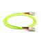 SC UPC To SC UPC Fiber Optic Patch Cable Duplex Multimode Lime Green OM5 Durable