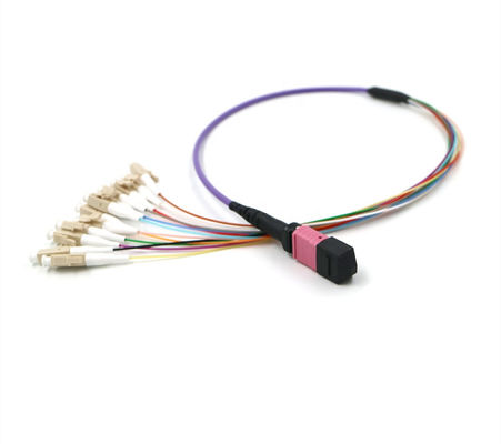 OM4 12F MPO/Male To LC Multimode Patch Cord 0.9mm Breakout Cable