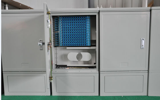 144 Core Fiber Optic Network Telecommunication Cabinet, Outdoor Waterproof Optical Cross Connect Cabinet IP65