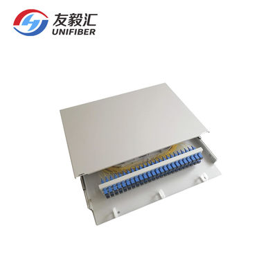 0.9mm Pigtails 2U SC OS2 G657A1 Fiber Optic Enclosure Box 48 Port