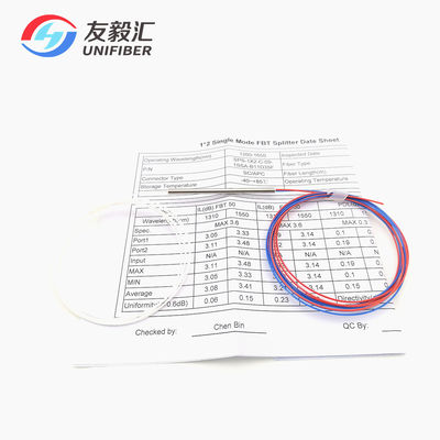 1550nm Steel Tube 5/95 Splitting Optical Coupler CATV Links