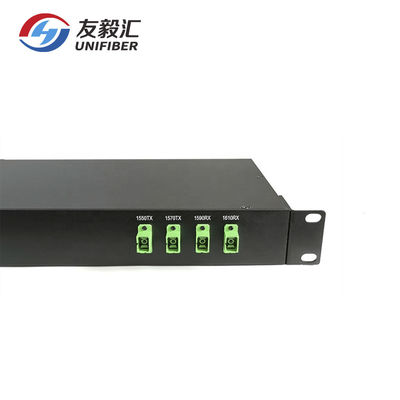 4 Channel 1610nm CWDM Mux Demux 1RU Rack Mount Multiplexer