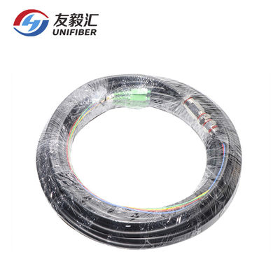 4 Core Waterproof Armoured Fiber Optic Pigtail Black PE Jacket