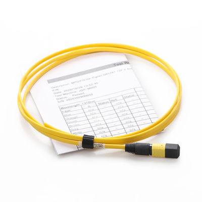 12 Core Flat Ribbon Yellow MPO MTP Patch Cord Single Mode