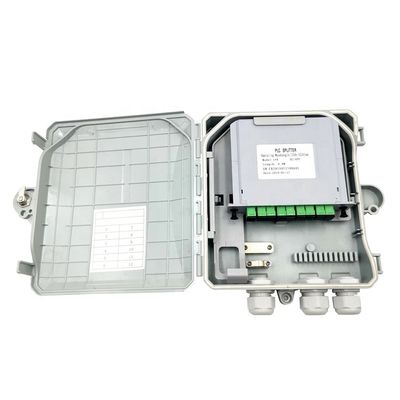 Wall Mounted Fiber Optic Distribution Box 1x8 PLC Splitter