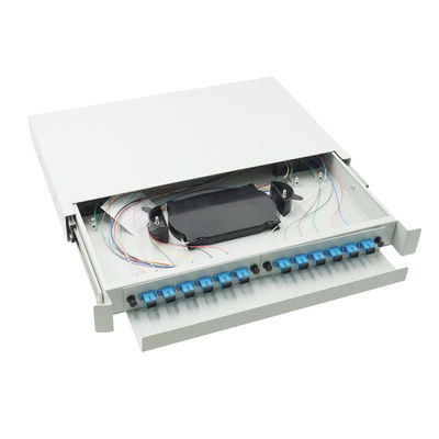 FTTB 12 Port 2 SC Rack Mount Fiber Enclosure 1U With Adapters