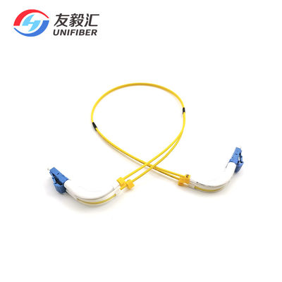 PVC LC Singlemode Duplex Fiber Optic Patch Cord 90 Degree Boot