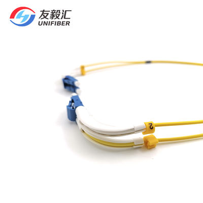 PVC LC Singlemode Duplex Fiber Optic Patch Cord 90 Degree Boot