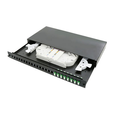 FTTX 1U 19" LC Duplex Fiber Optic Patch Panel Single Mode 24 Port