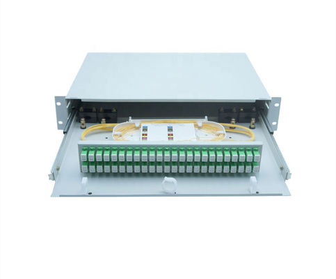 ROHS 2U Fiber Optic Patch Panel SC APC 19 Inch Rack Mount 48 Cores