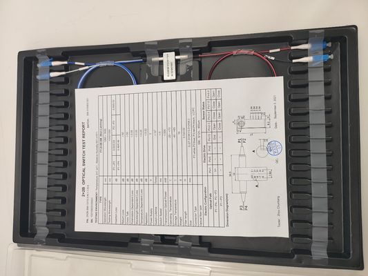 2x2 Bypass 900um Mechanical Fiber Optical Switch LC UPC Non Latching