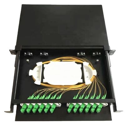 1U Height E2000 APC Fiber Patch Panel Rack Mount 12 Ports ROHS