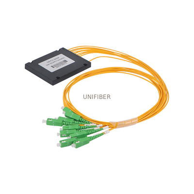 FTTH 1x8 PLC Optical Splitter SC APC 1.5m Pigtail Fiber Optic Cable Splitter