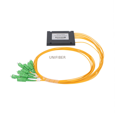 FTTH 1x8 PLC Optical Splitter SC APC 1.5m Pigtail Fiber Optic Cable Splitter