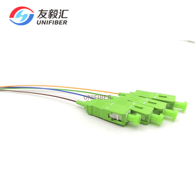 SC APC 4C Ribbon Fiber Optic Pigtail Single Mode G657A2 2 Meters