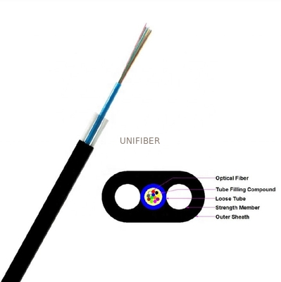 FTTH Flat Drop Cable G657A1 All Dielectric Aerial LSZH Sheath 1~12C
