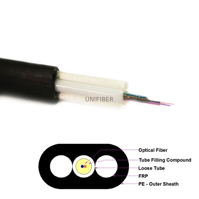 FTTH Flat Drop Cable G657A1 All Dielectric Aerial LSZH Sheath 1~12C