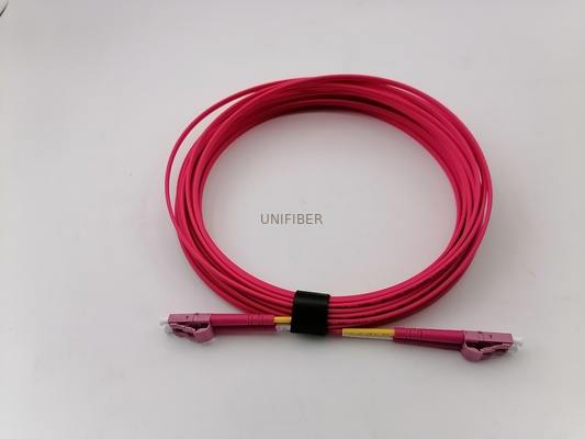 OM4 Duplex Fiber Optic Patch Cord PVC LSZH 5M LC LC 50/125um