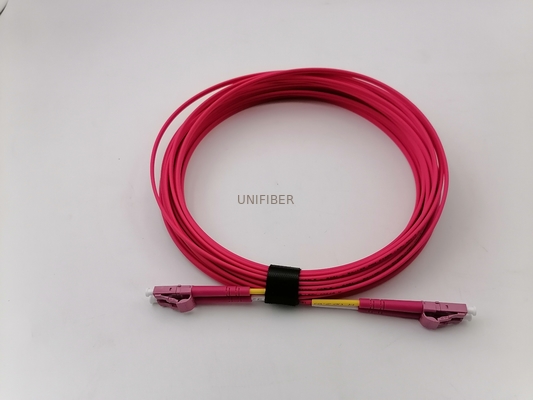 OM4 Duplex Fiber Optic Patch Cord PVC LSZH 5M LC LC 50/125um