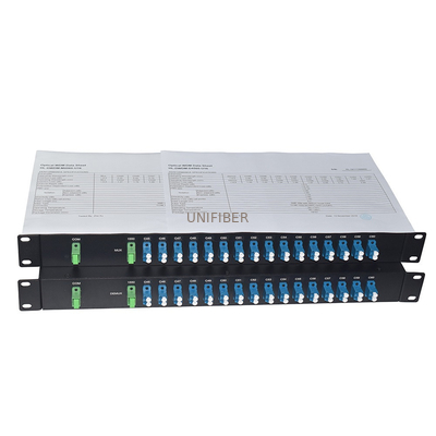 DWDM Athermal AAWG Mux Demux Module C21~C60 100Ghz 40 Channel