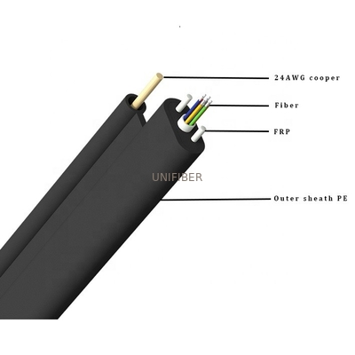 Toneable Dielectric Aerial Fiber Drop Cable FTTP  With 24AWG Copper Wire