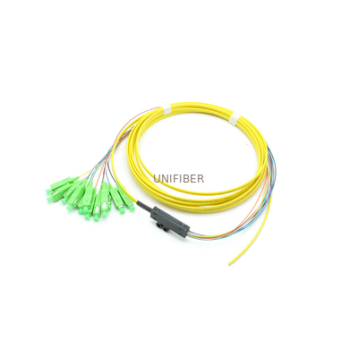 G657A2 Fiber Optic Pigtail SC APC 12C Ribbon Fanout Single Mode