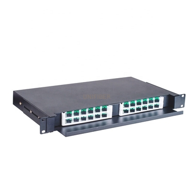 OEM 19 Inch Rack Mount Chassis 1U Angled SC LC Fiber Optic Patch Panel