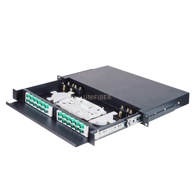 OEM 19 Inch Rack Mount Chassis 1U Angled SC LC Fiber Optic Patch Panel