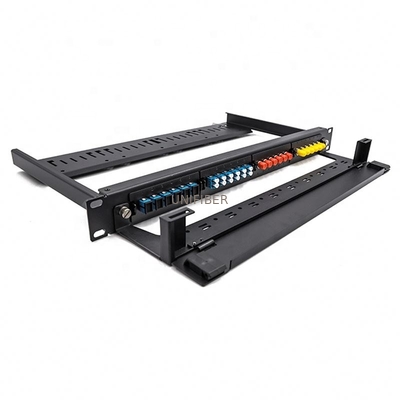High Density MPO 1U Fiber Patch Panel 96 Port Rack Mount 4 Cassette Modules