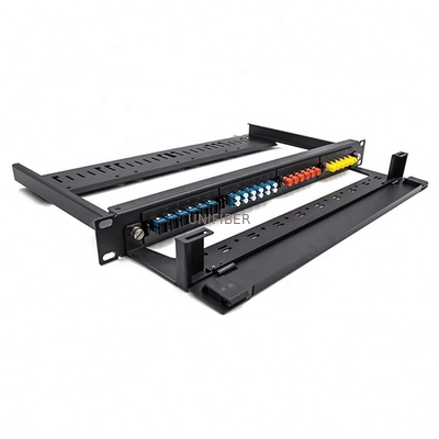 High Density MPO 1U Fiber Patch Panel 96 Port Rack Mount 4 Cassette Modules