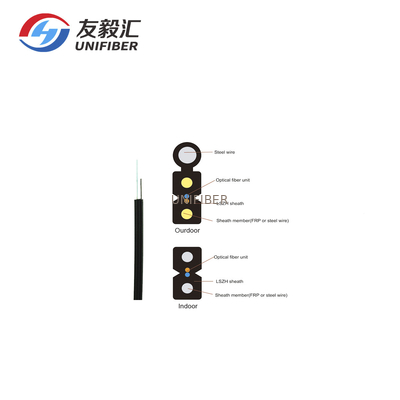 Simplex Outdoor G657A1 100m 200m FTTH Fiber Drop Cable Patch Cord SC/UPC SC/APC