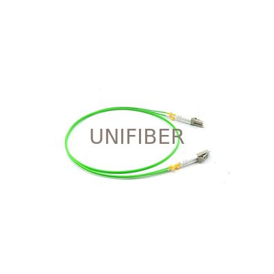LC UPC Duplex to LC UPC Duplex Multimode (OM5) Fiber Patch Cable Lime Green 1M